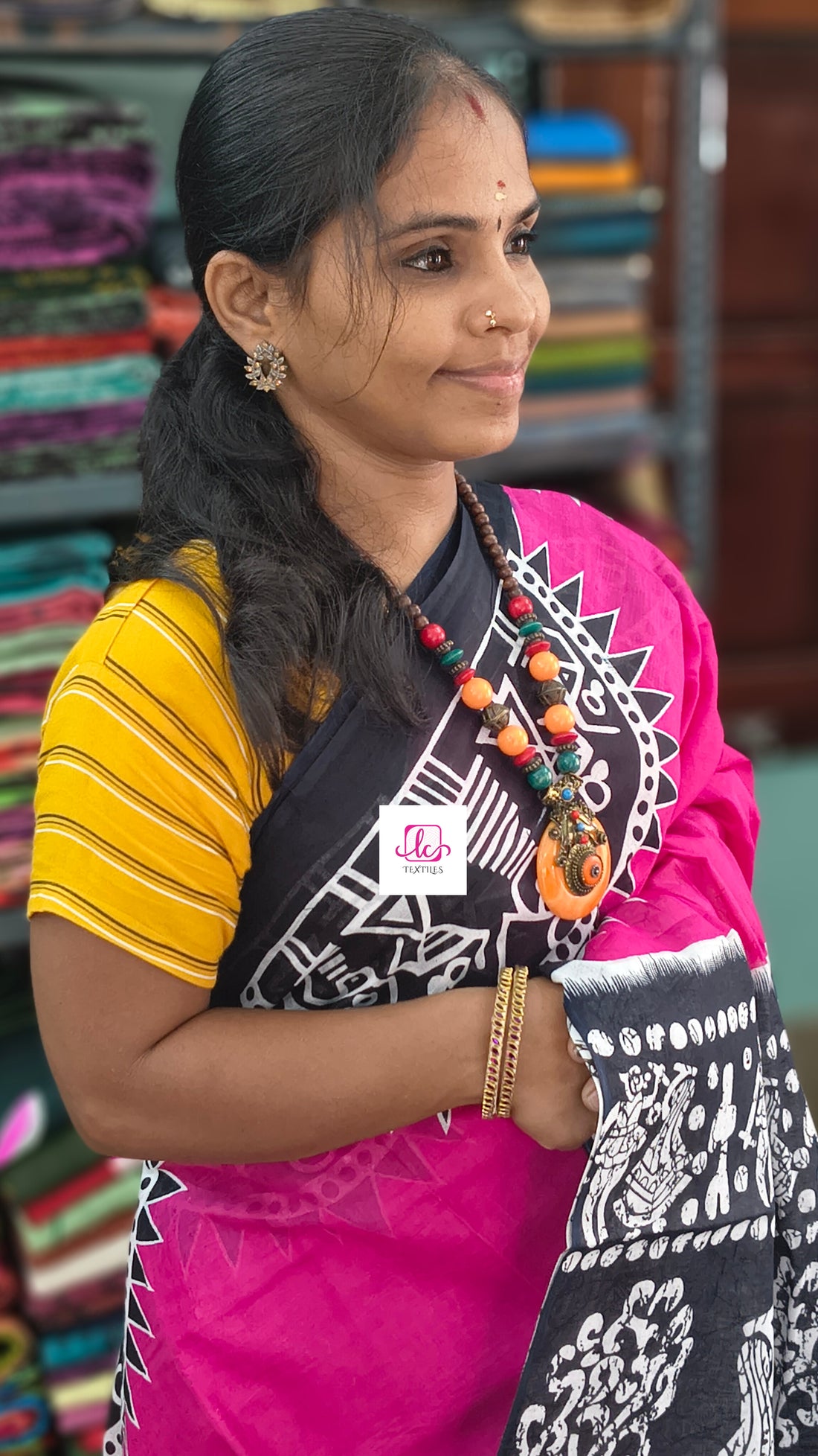Mul Mul cotton saree Rose