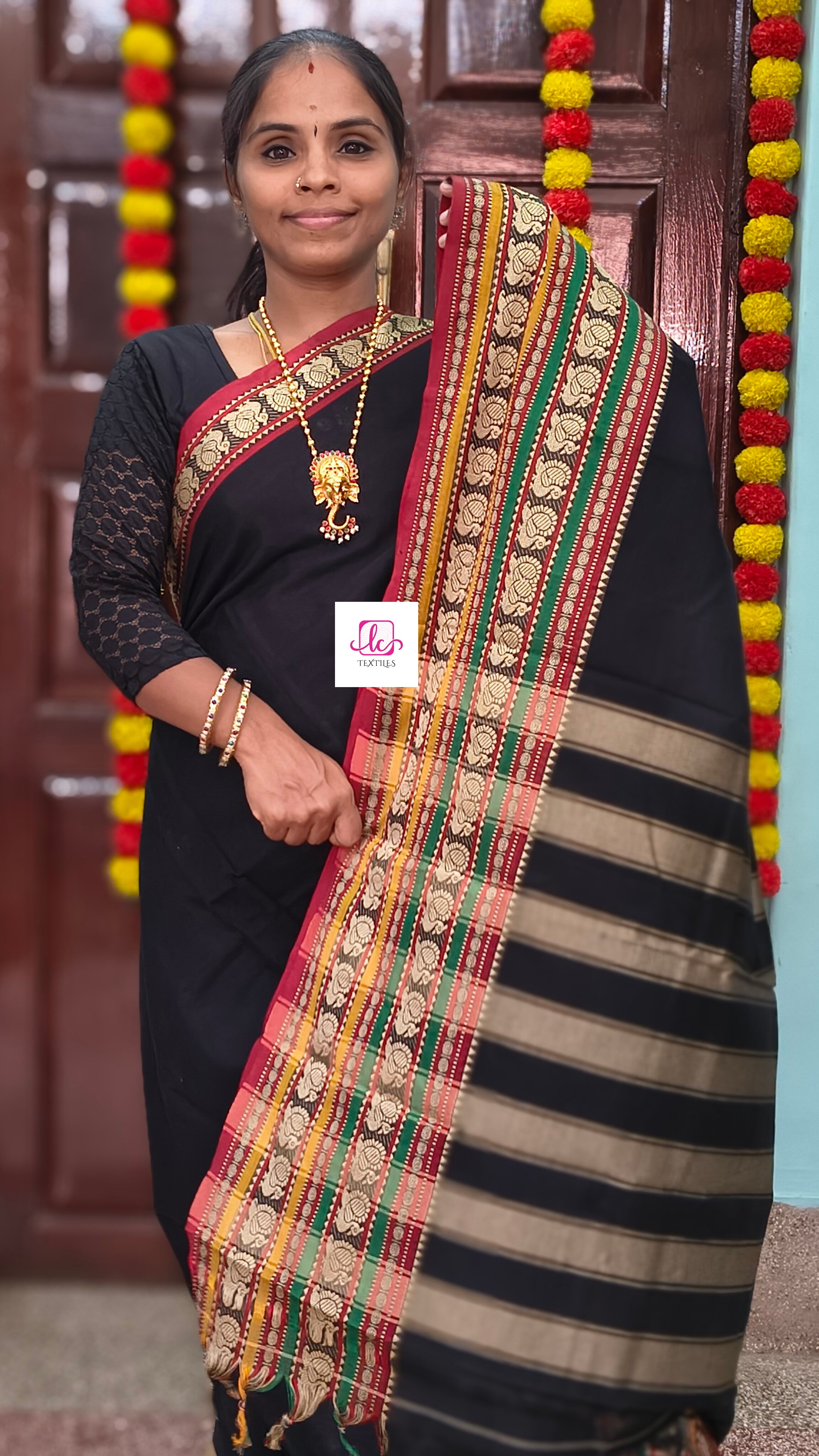 Narayanapet cotton Plain Black
