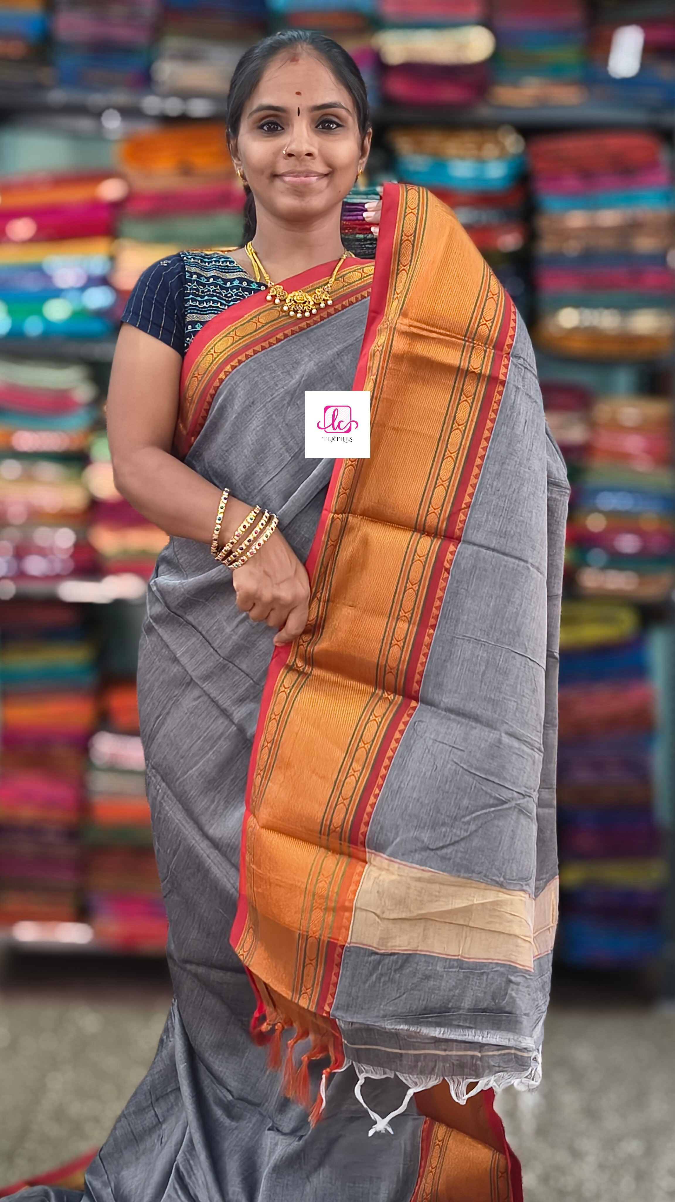 Narayanapet cotton Plain Grey