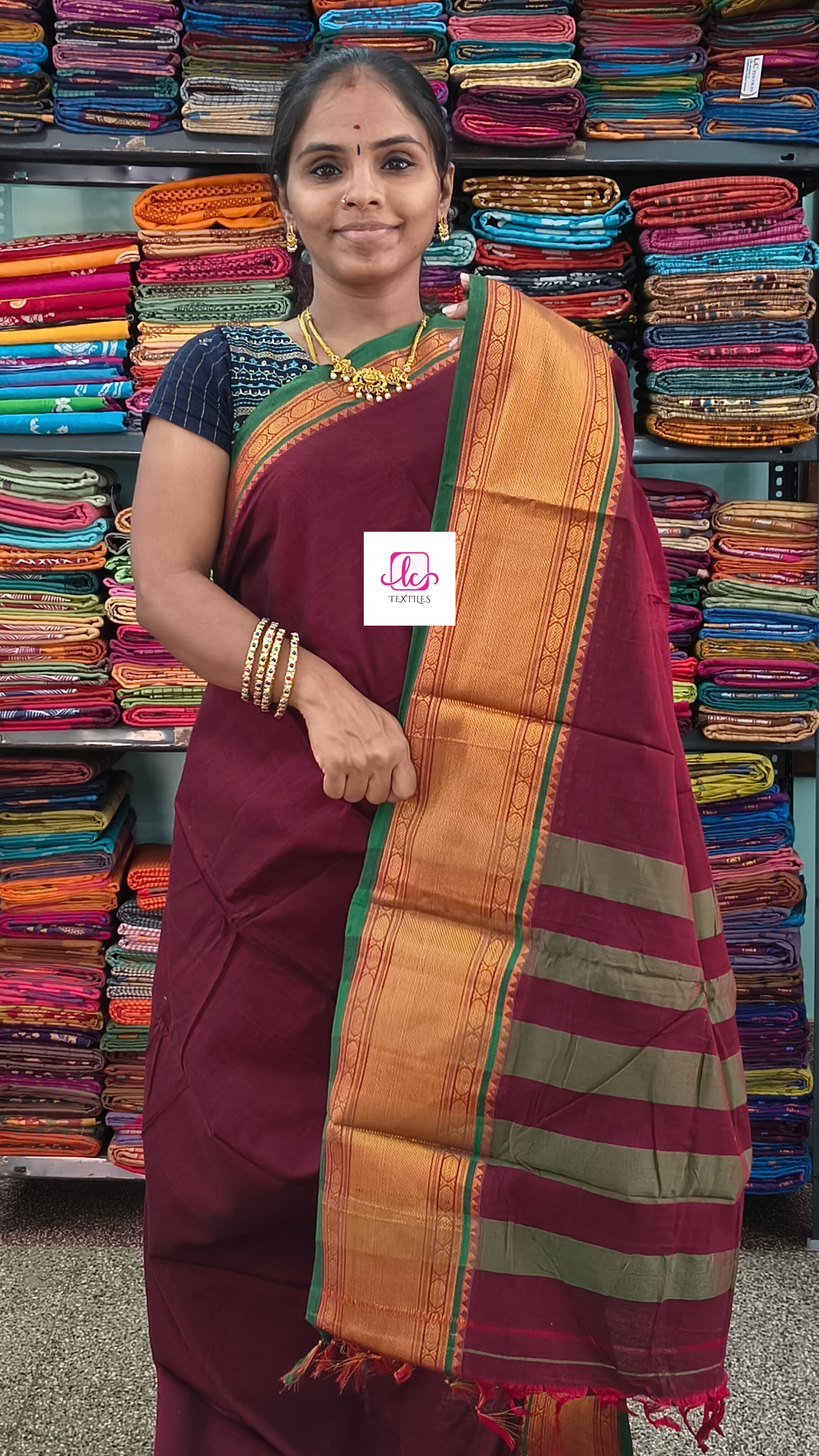 Narayanapet cotton Plain Maroon