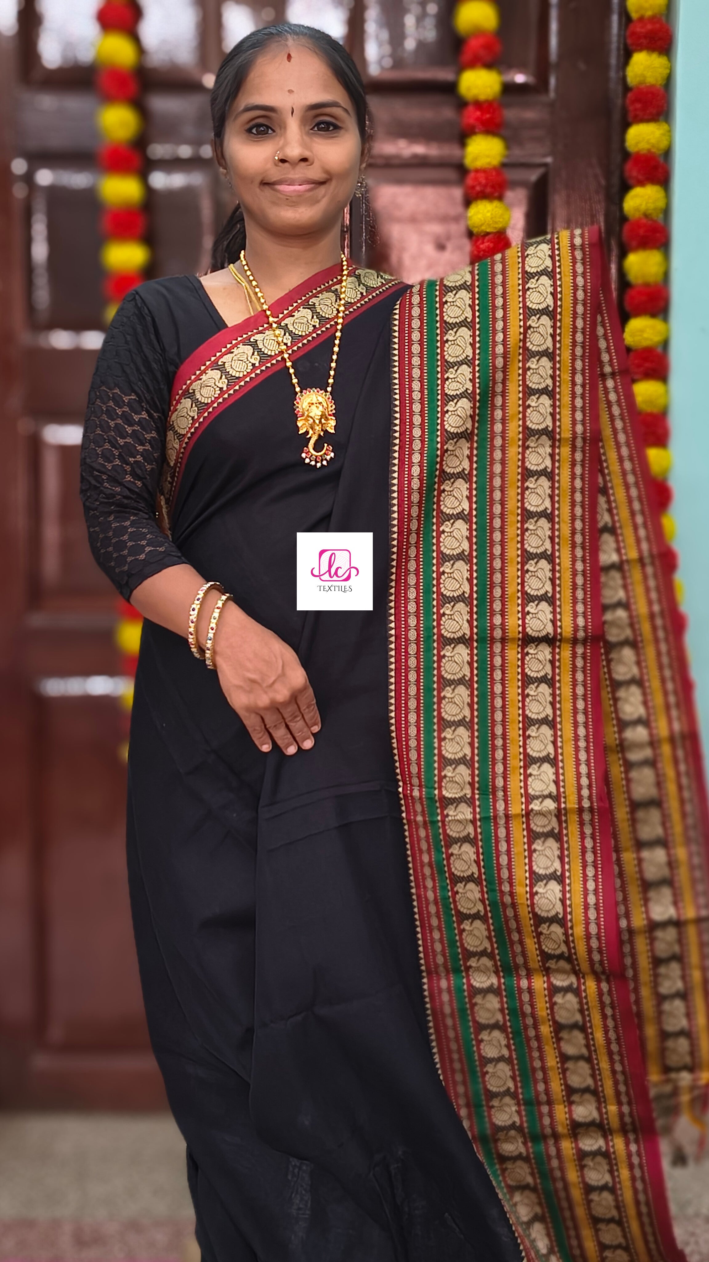 Narayanapet cotton Plain Black