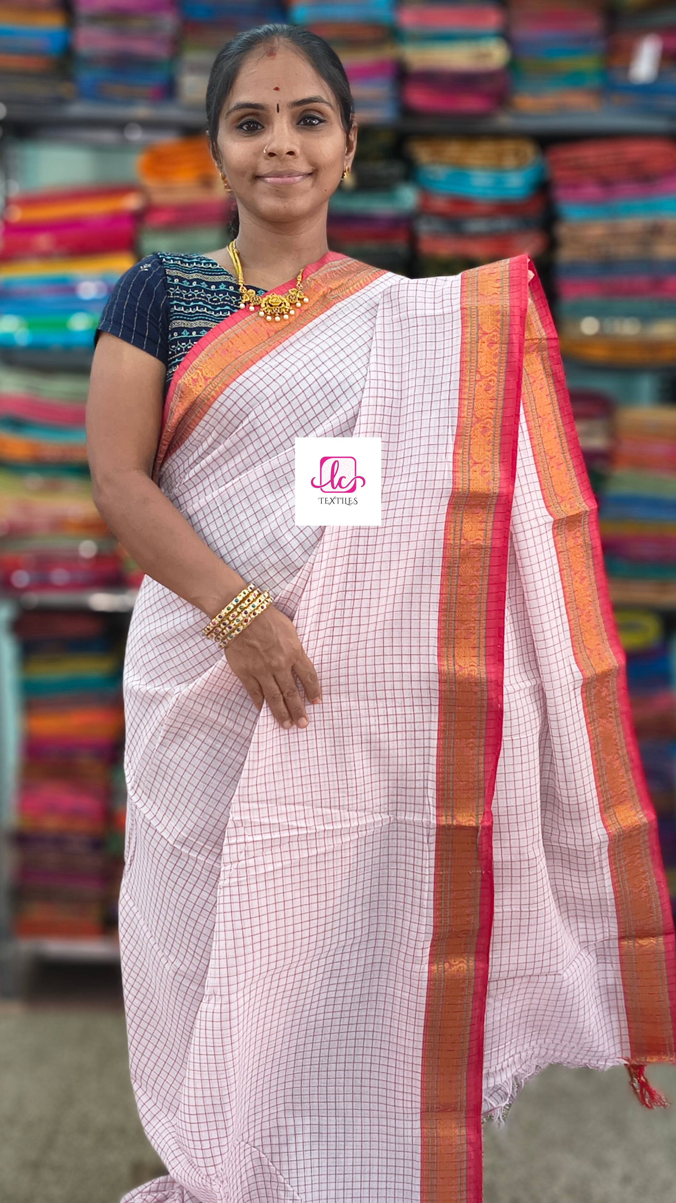 Narayanapet cotton checks White