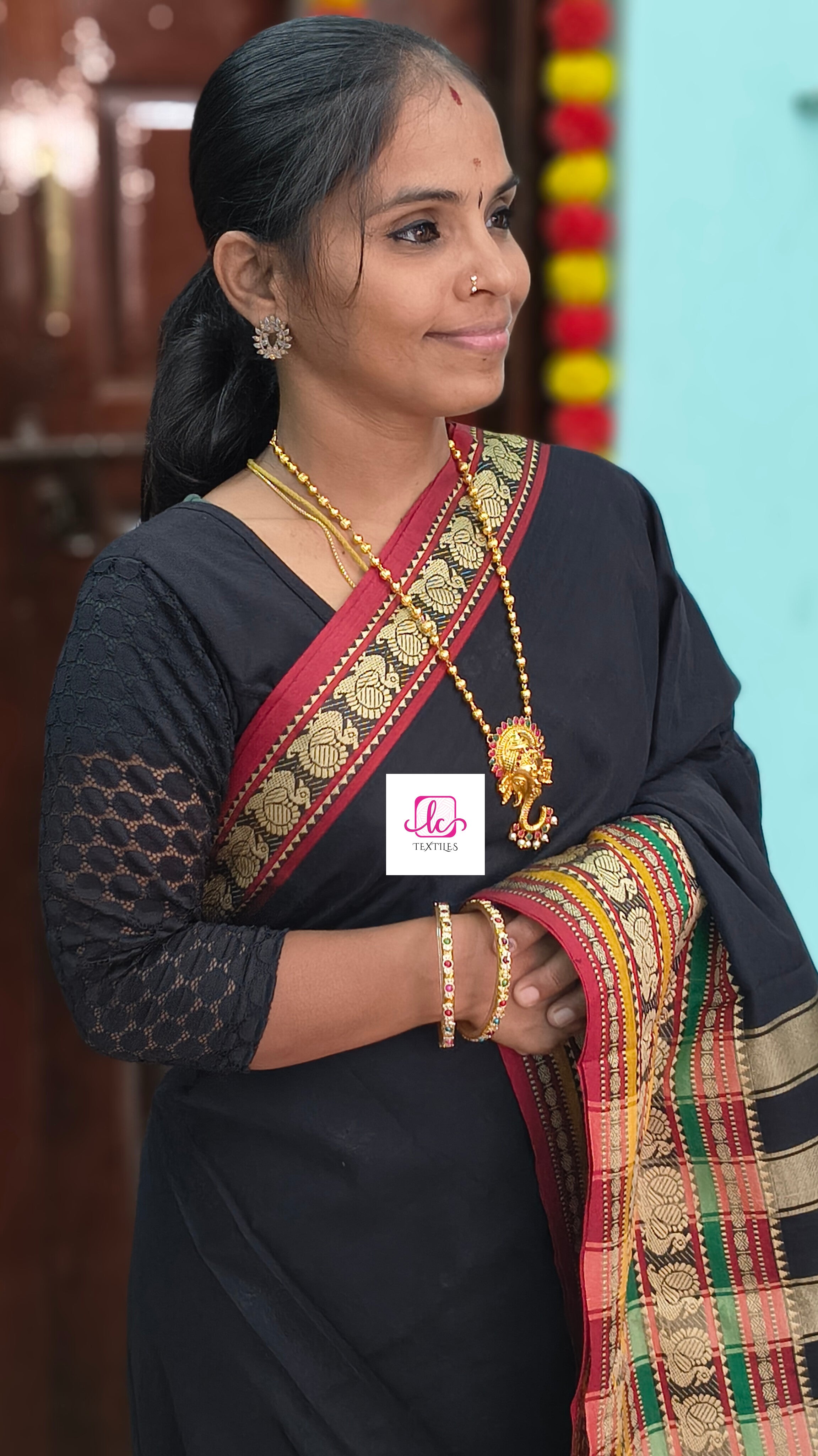 Narayanapet cotton Plain Black