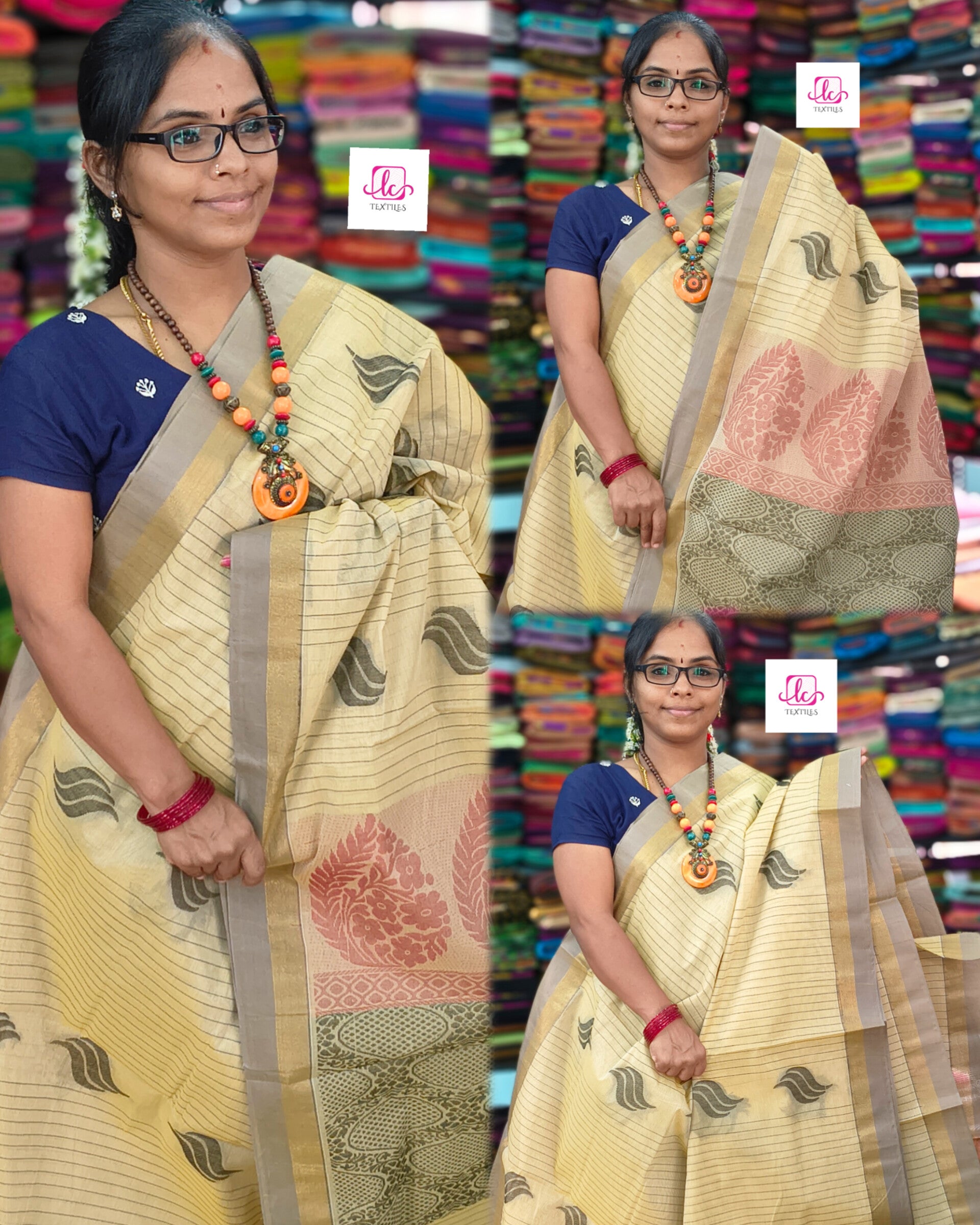 Negamam Cotton Saree Cream