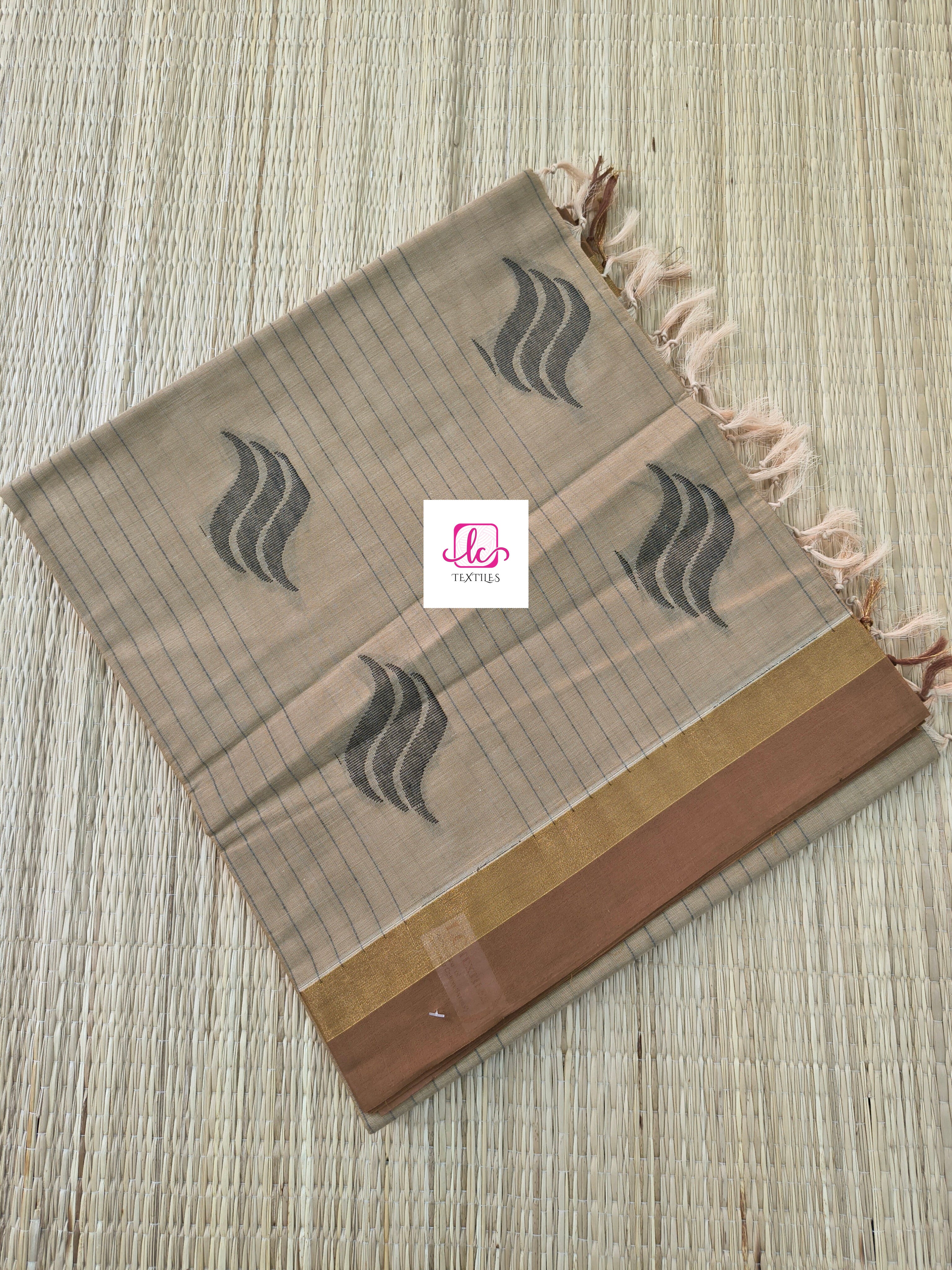 Negamam Cotton Saree Khaki beige