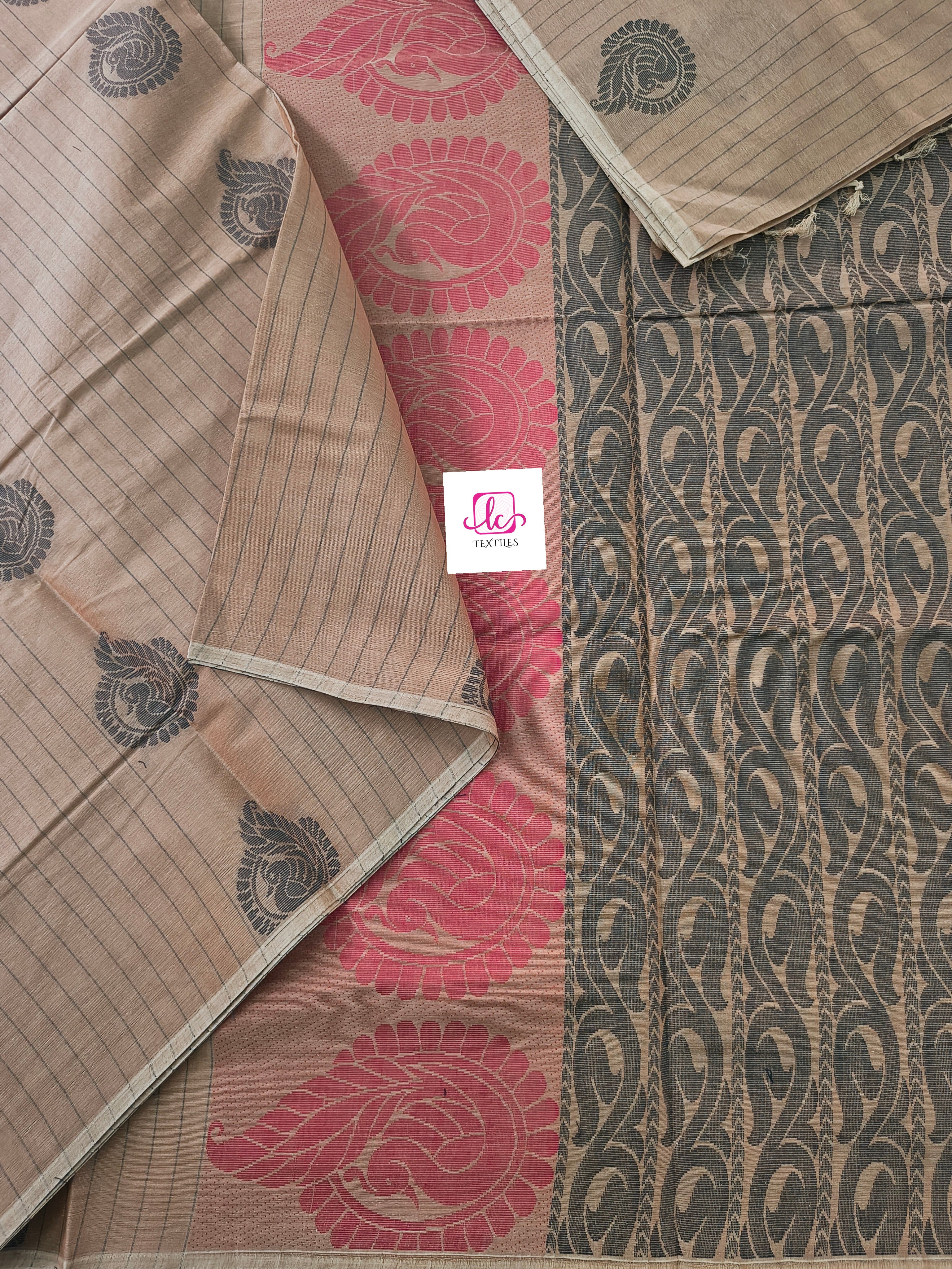 Negamam Cotton Saree Pastal brown