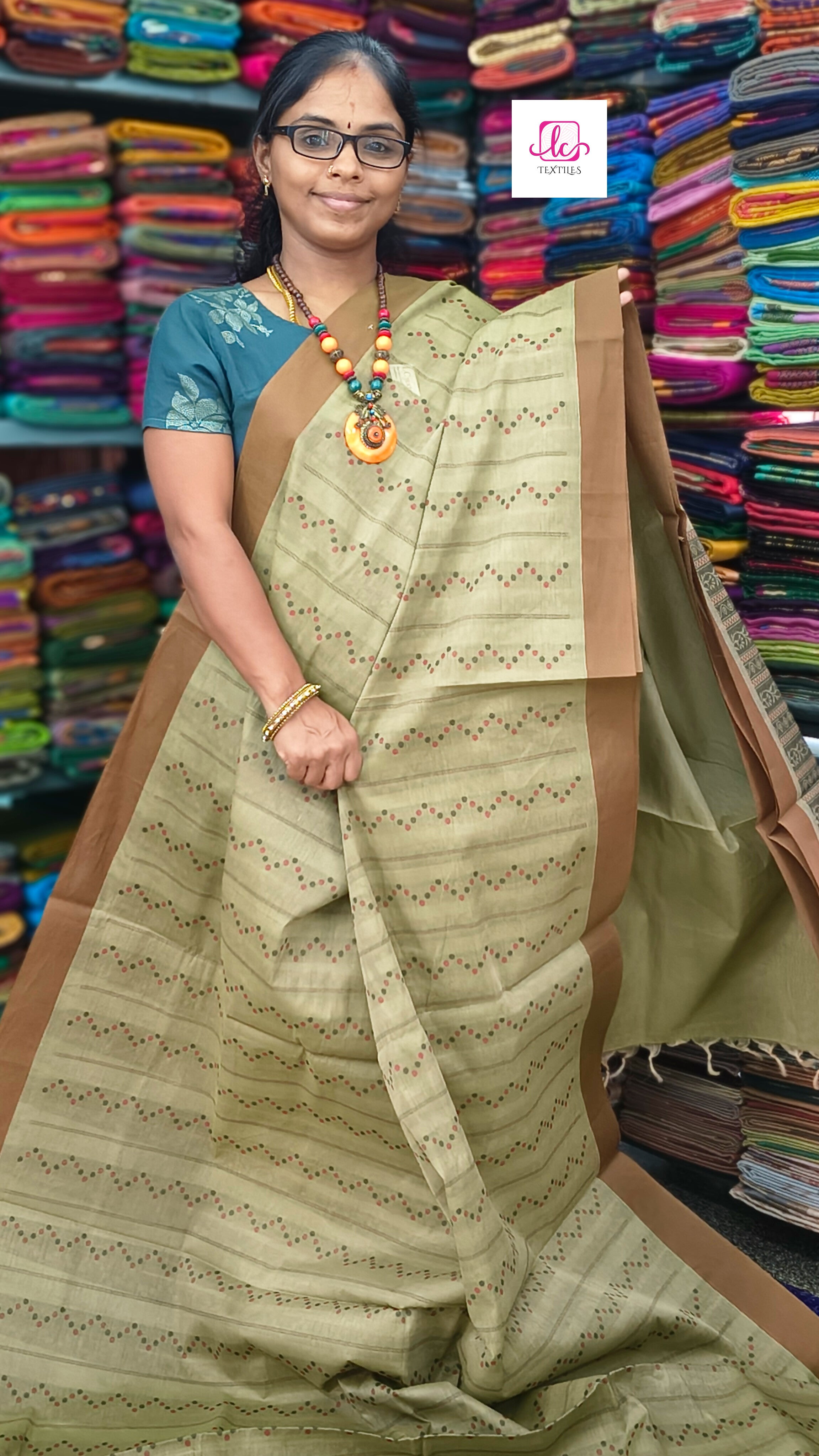 Negamam Cotton Saree Elachi green