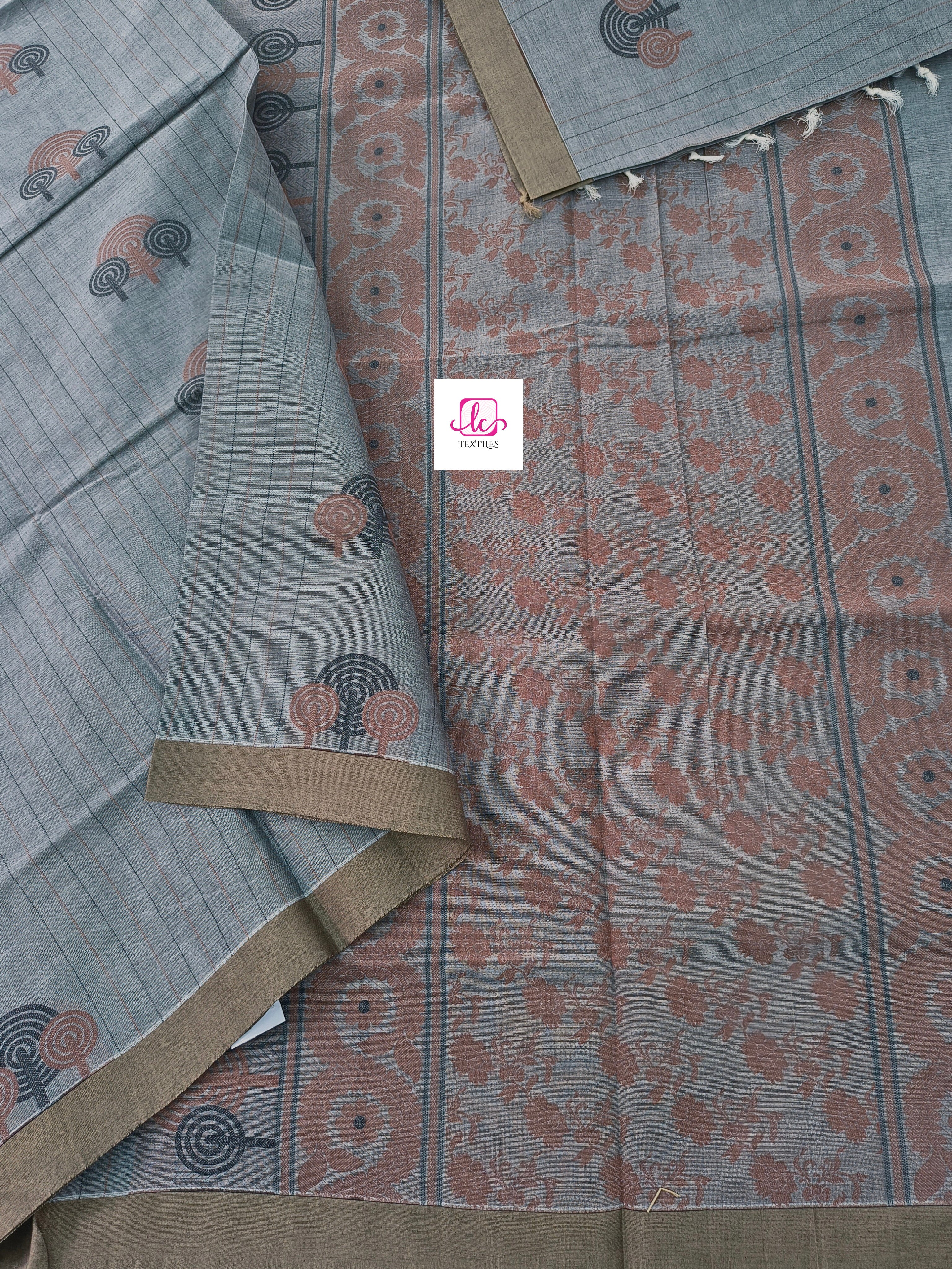 Negamam Cotton Saree Grey