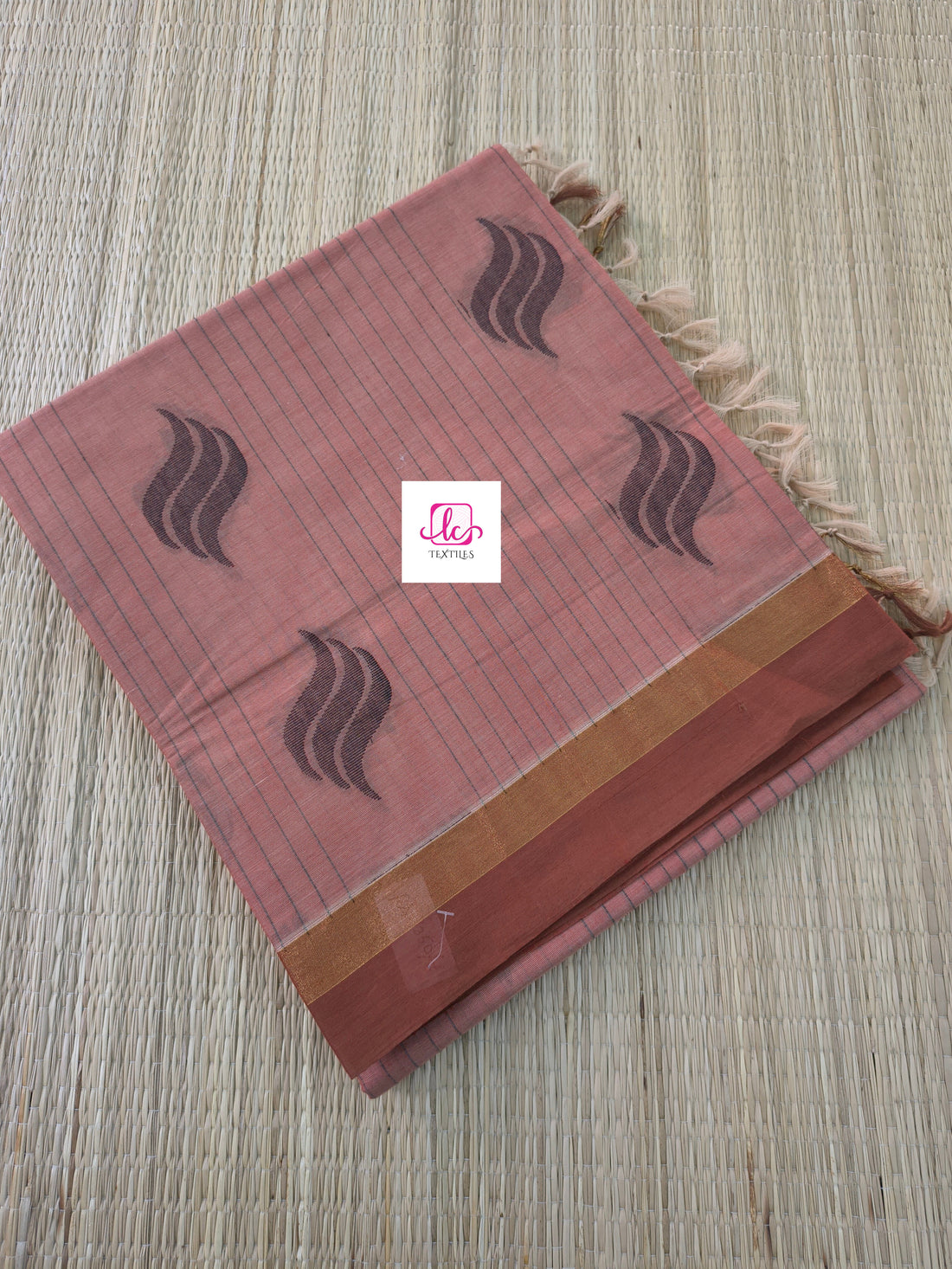Negamam Cotton Saree Muted Salmon Pink