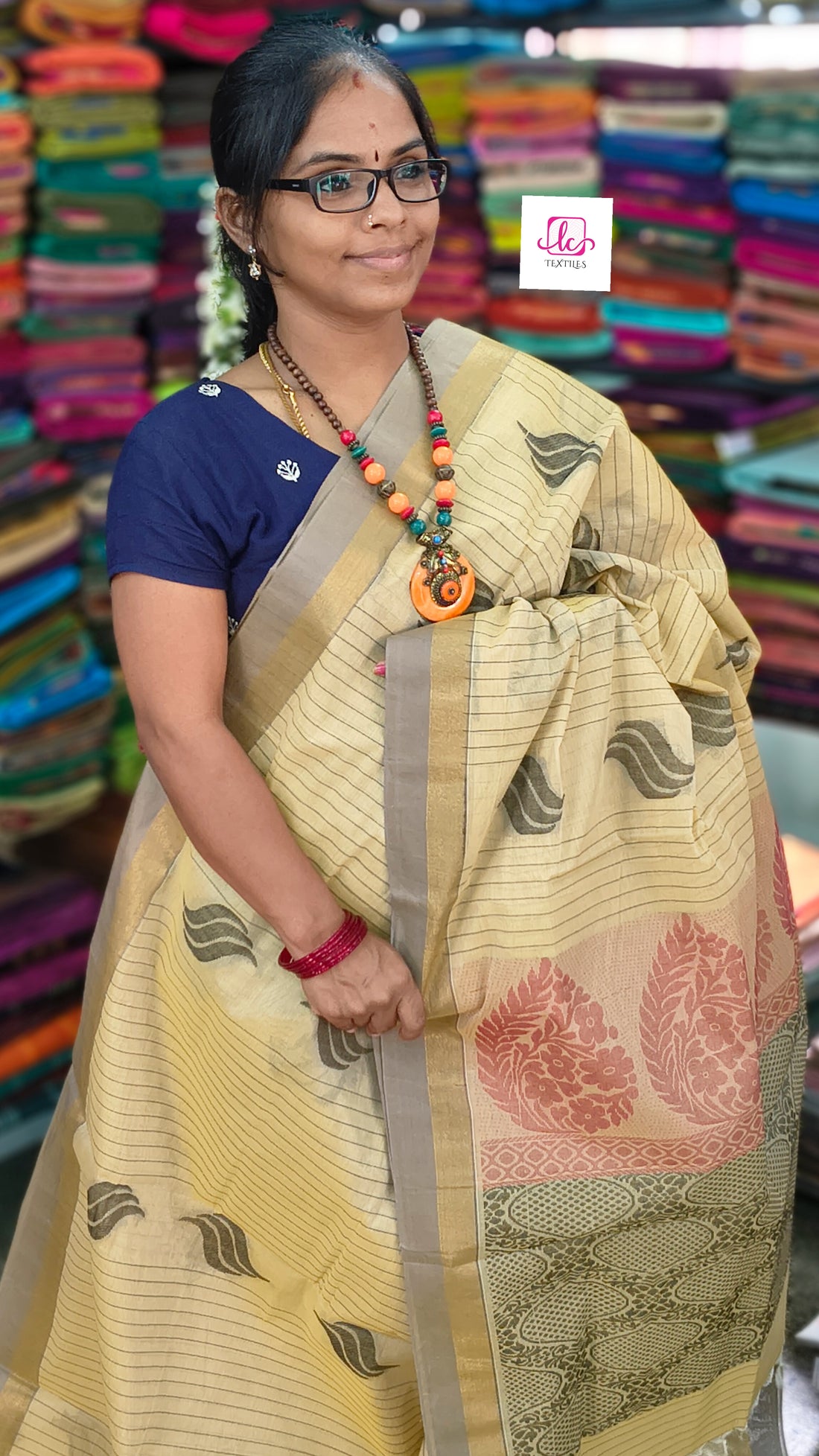 Negamam Cotton Saree Cream
