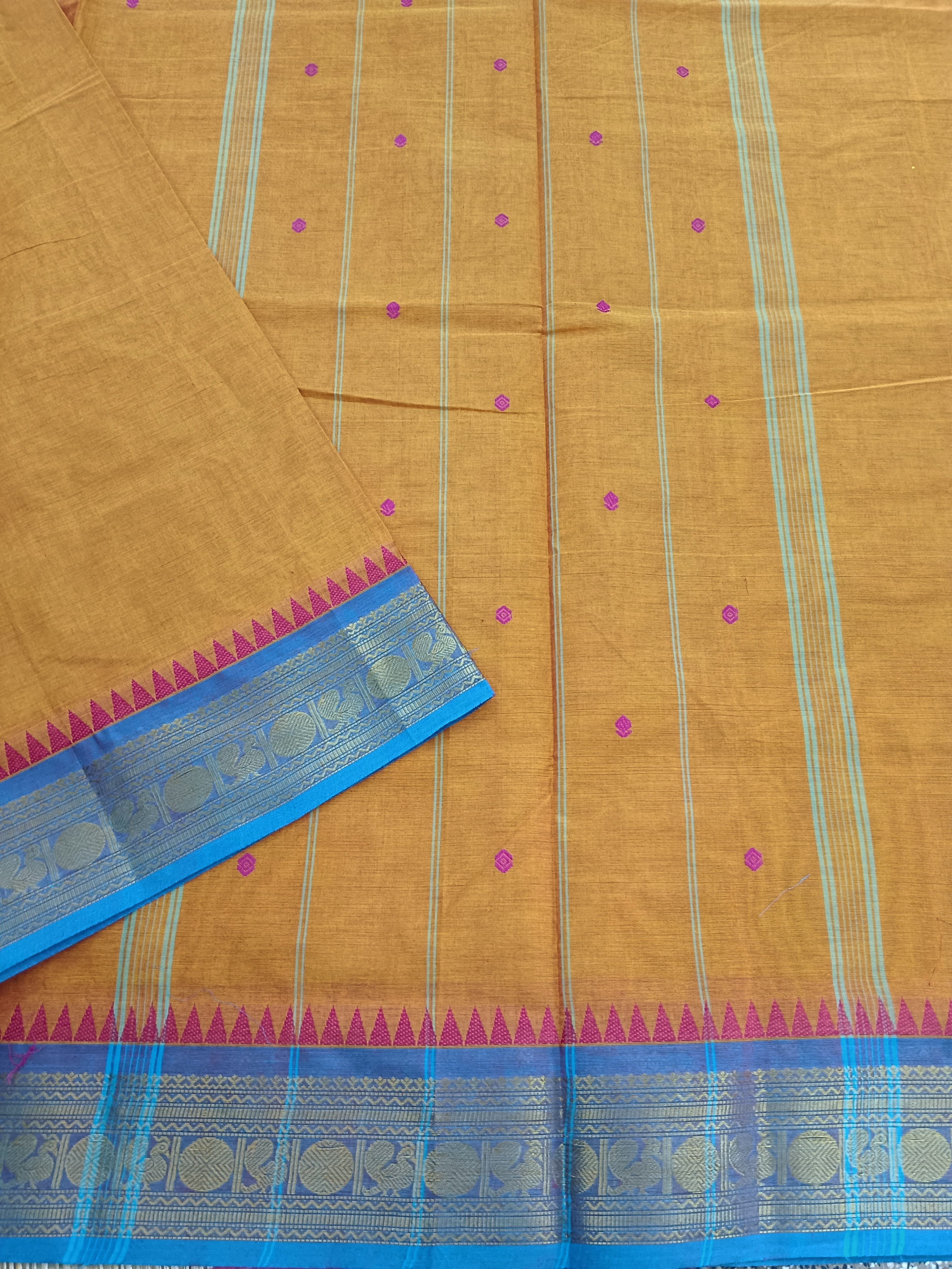 Kanchi Cotton - Festival Fusion -Yellow Mixed Pink- KCFB118