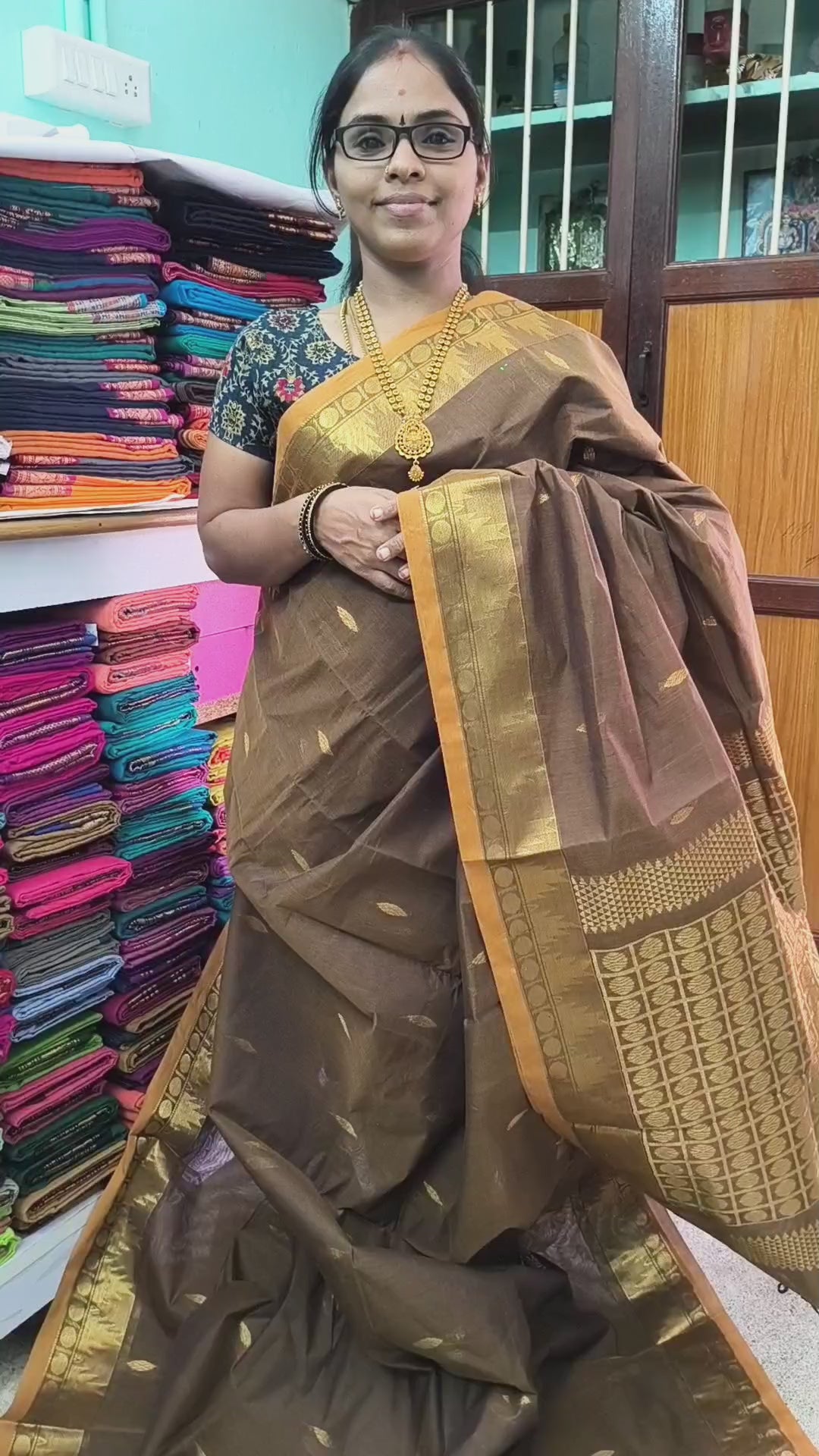 Kanchi Cotton - Festival Fusion -Golden brown- KCFG142