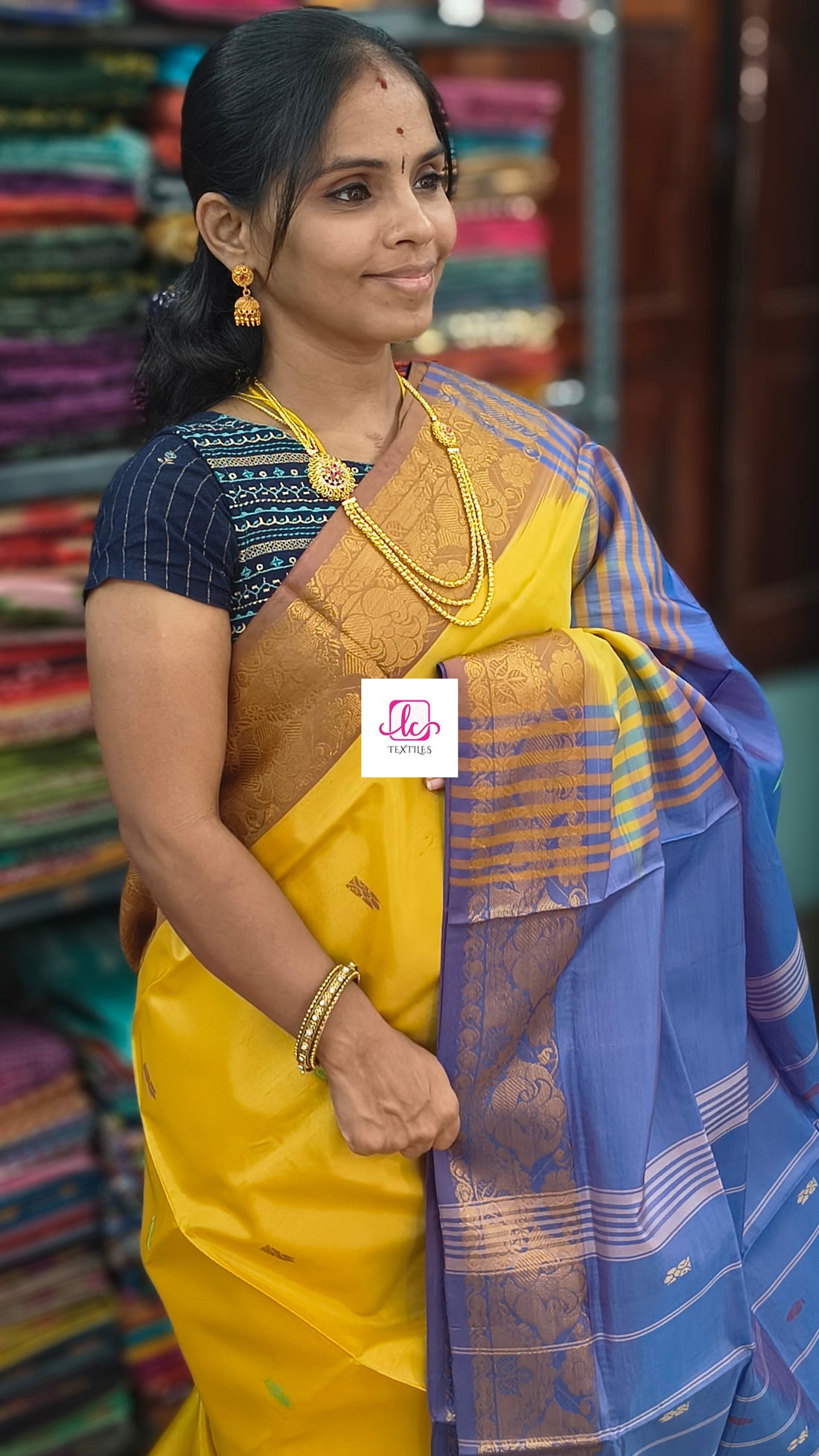 Banana pith silk saree - yellow -BPS01