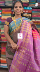Banana pith silk saree Dual tone