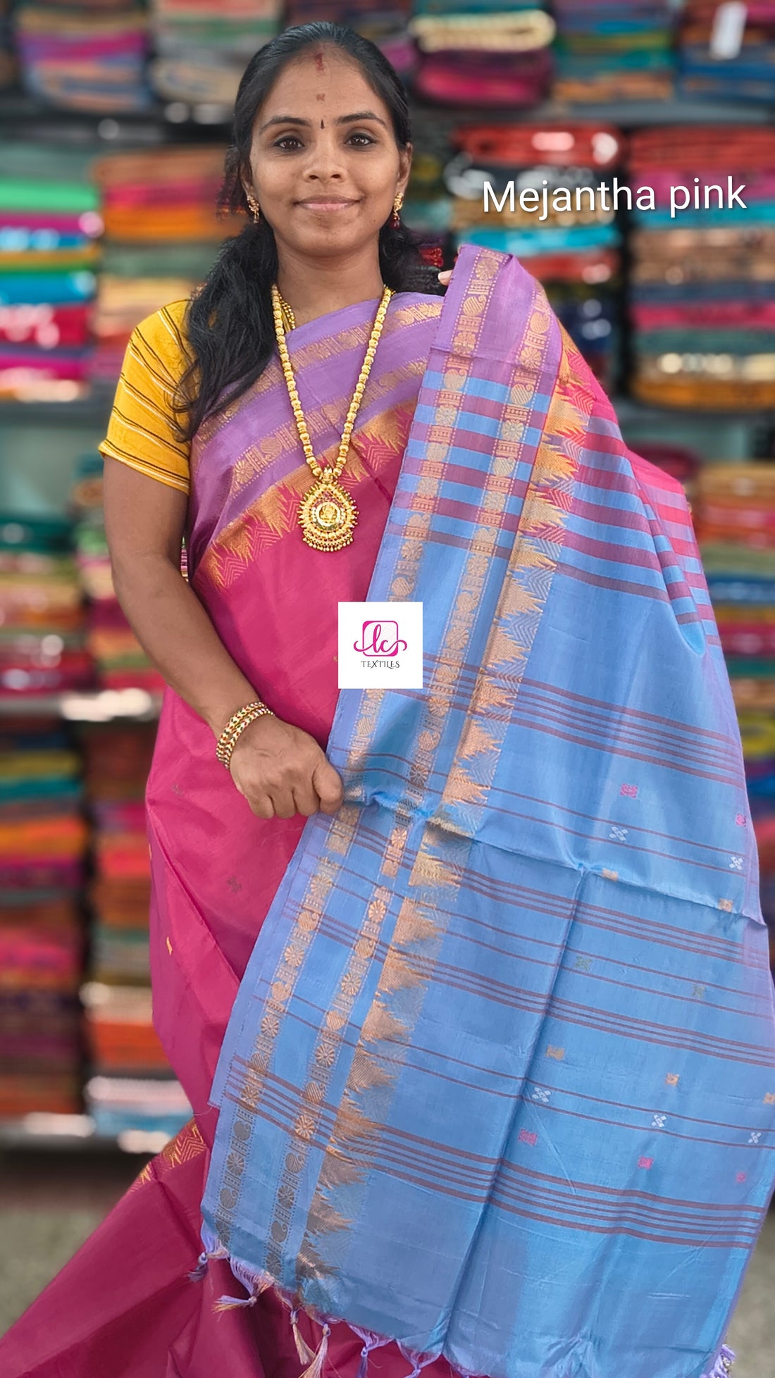 Banana pith silk saree mejantha pink 
