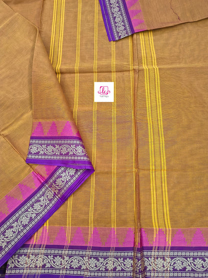 Chettinad Cotton Daily Wear Mango yellow mixed mejantha dual tone