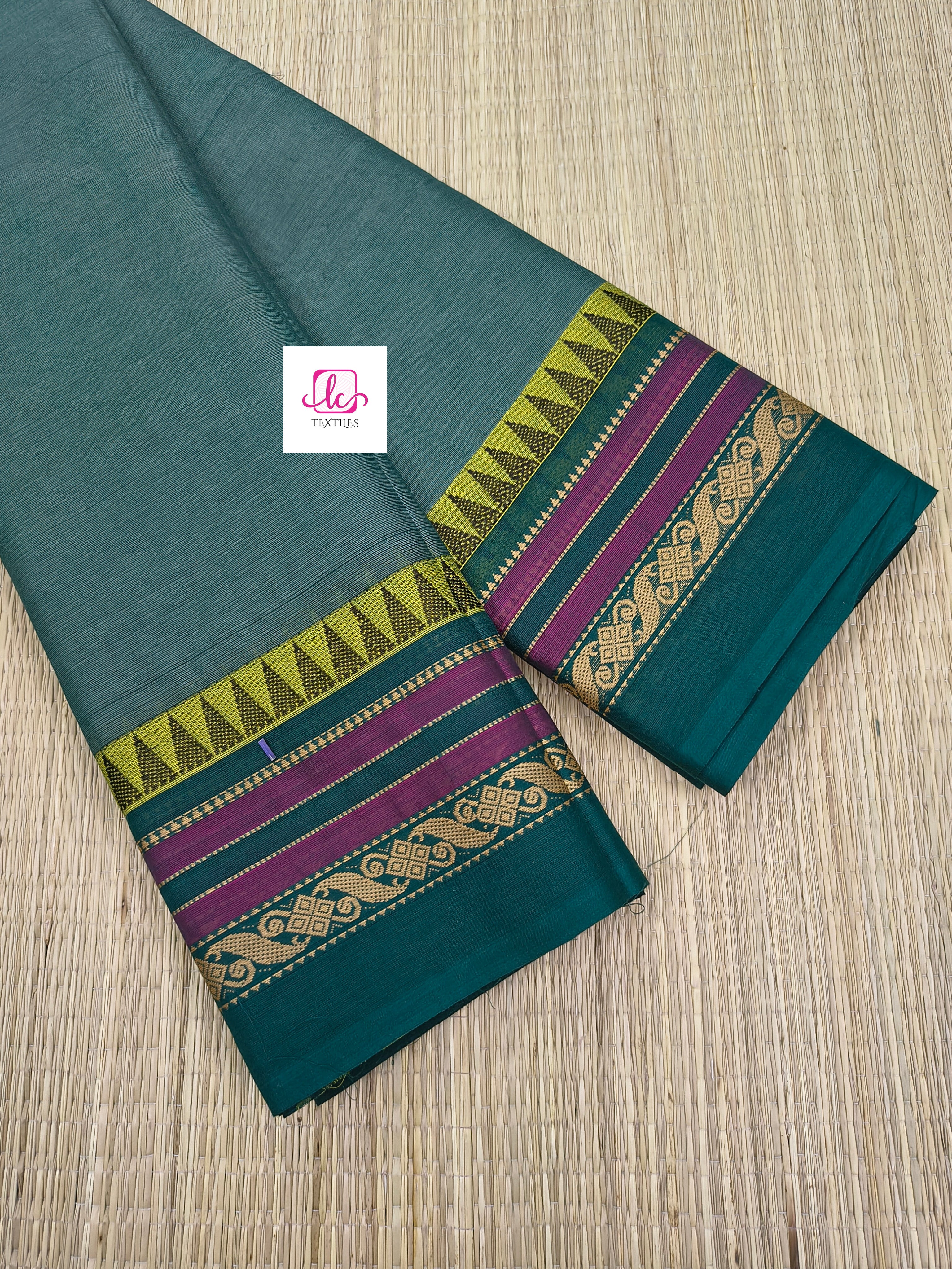 Chettinad Cotton Daily Wear Pastal peacock green