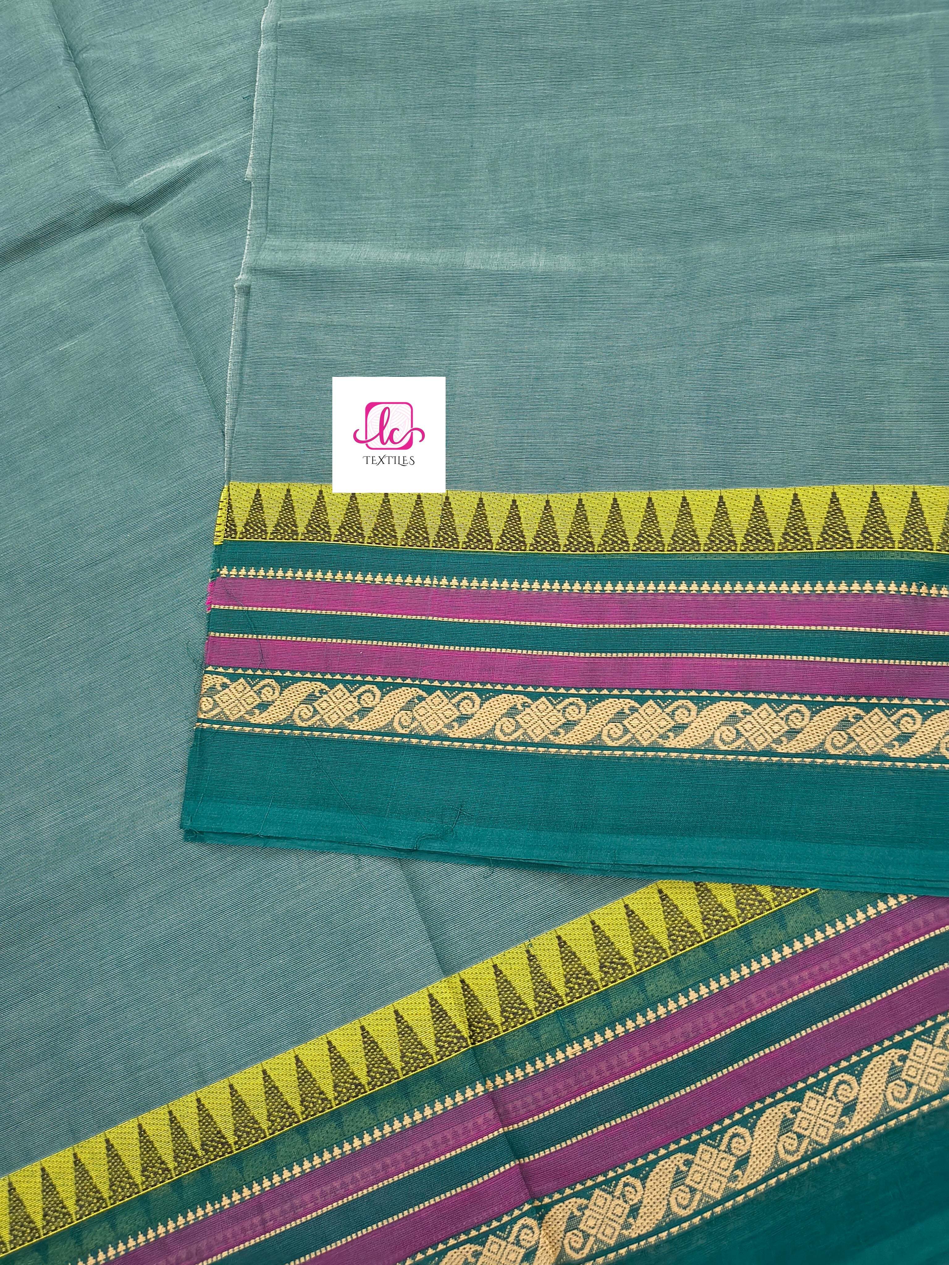 Chettinad Cotton Daily Wear Pastal peacock green