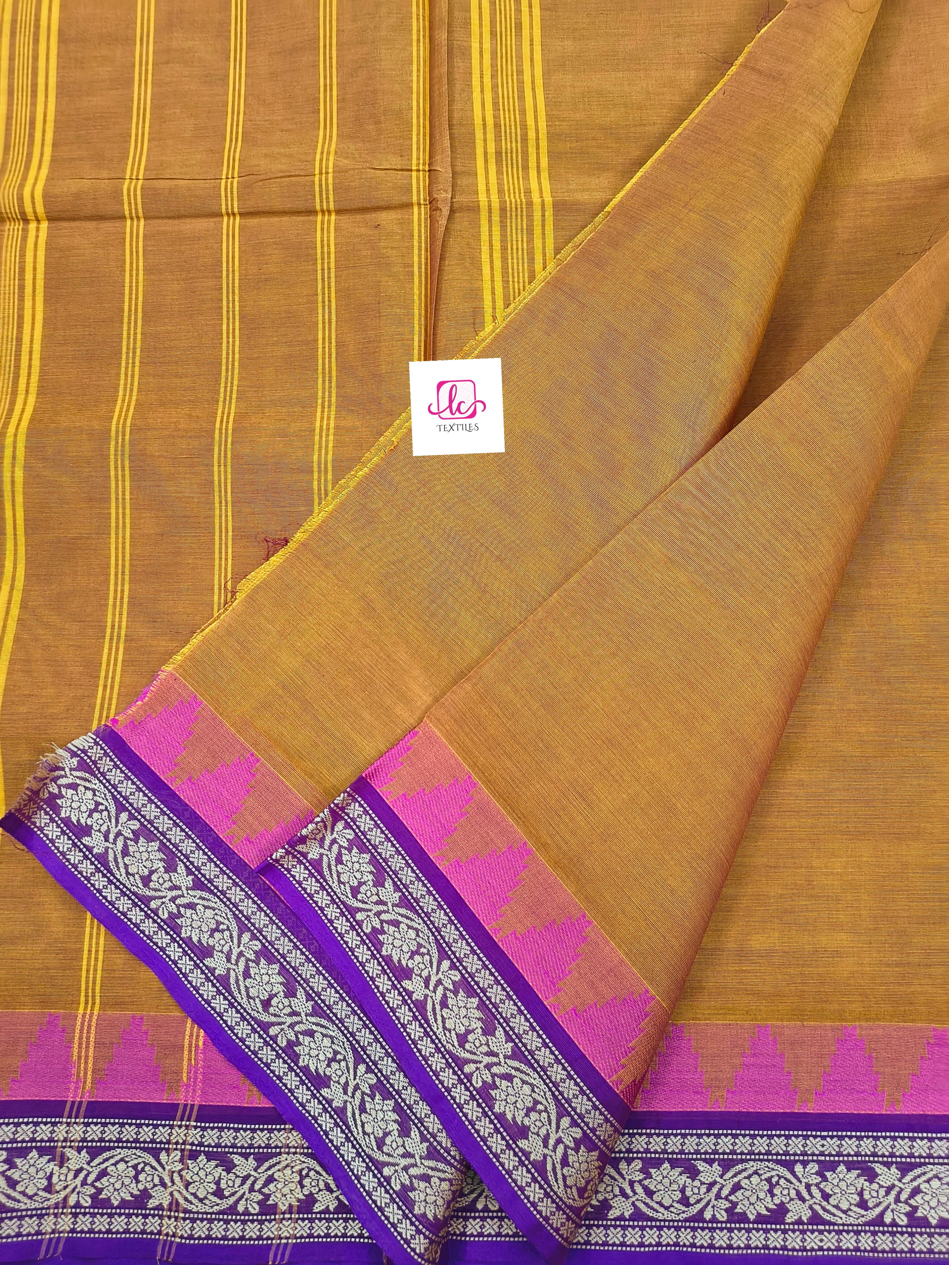 Chettinad Cotton Daily Wear Mango yellow mixed mejantha dual tone