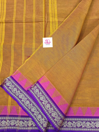 Chettinad Cotton Daily Wear Mango yellow mixed mejantha dual tone