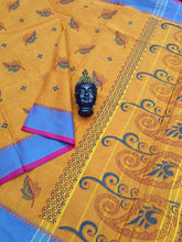 Chettinad Cotton Printed Yellow Mixed Orange