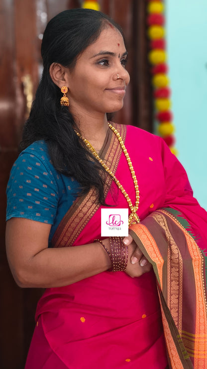 Chettinad Cotton Office Wear Redish pink