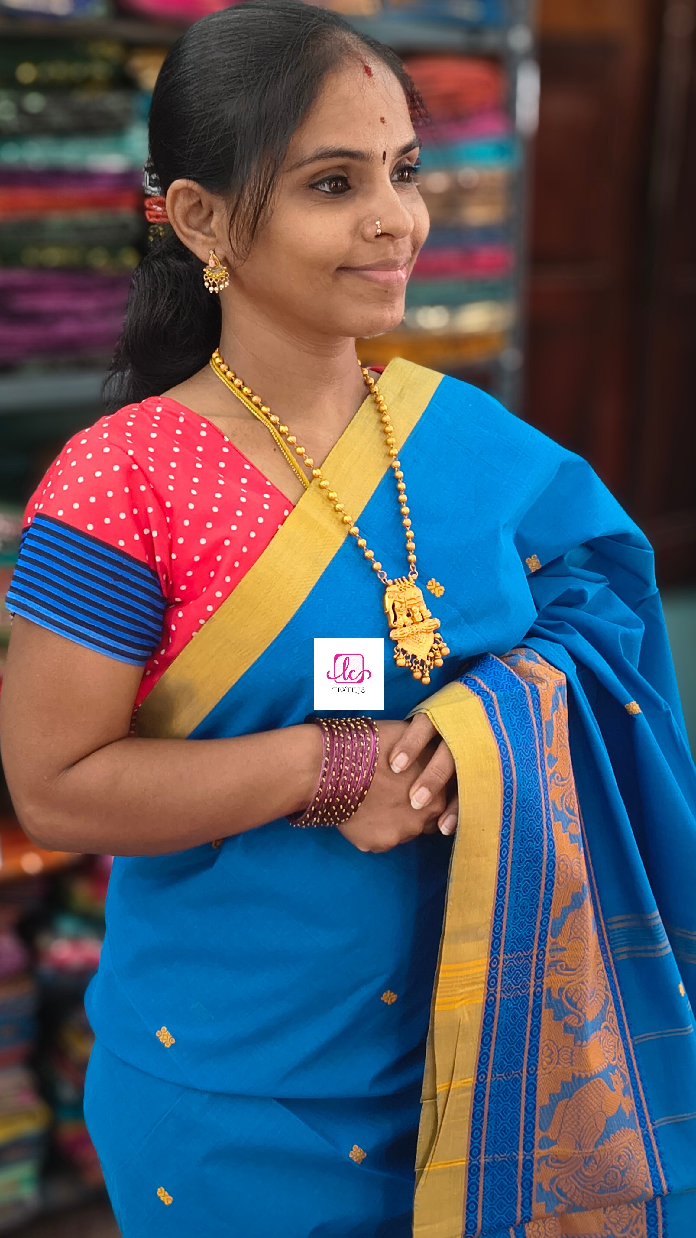 Chettinad Cotton Office Wear Blue