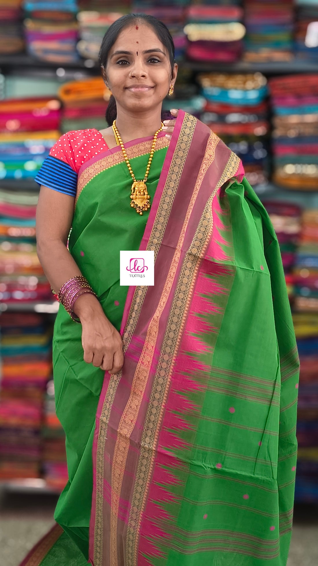 Chettinad Cotton Office Wear Bright leaf green green