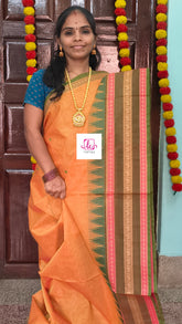 Chettinad Cotton  Office Wear Bright mustard orange 