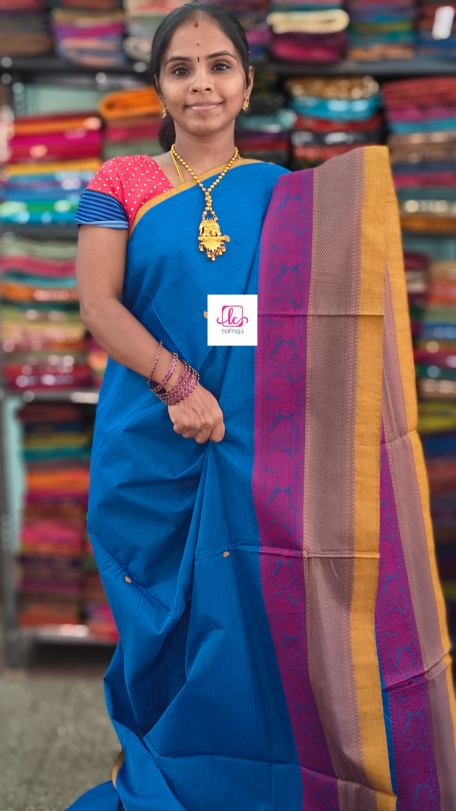 Chettinad Cotton Office Wear Deep blue