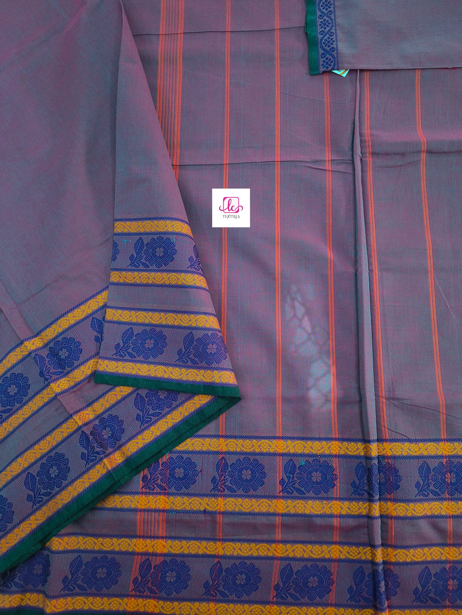 Chettinad Cotton Office Wear Pink mixed blue 