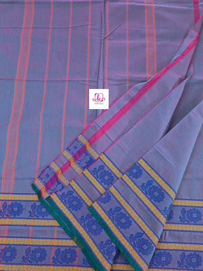 Chettinad Cotton Office Wear Pink mixed blue 