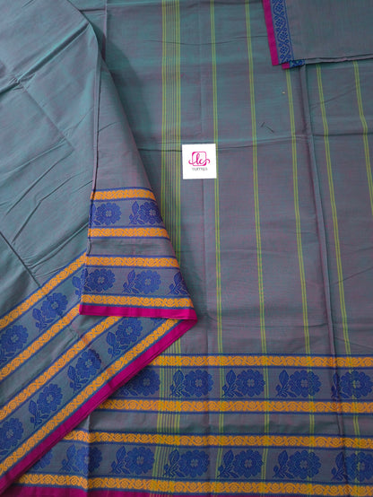 Chettinad Cotton Rama blue mixed mejantha 