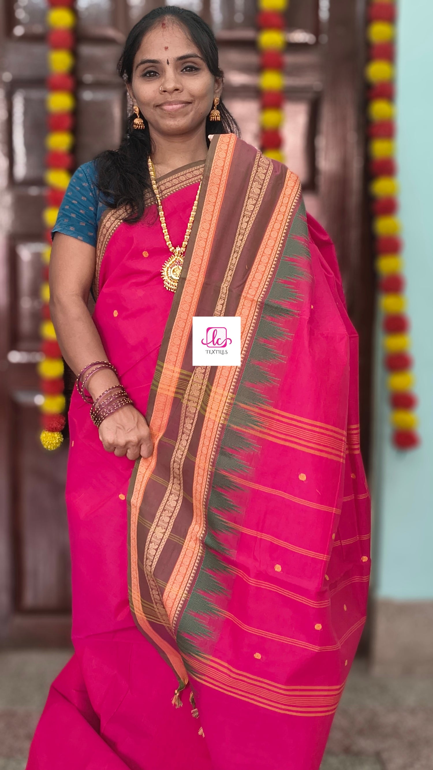 Chettinad Cotton Office Wear Redish pink