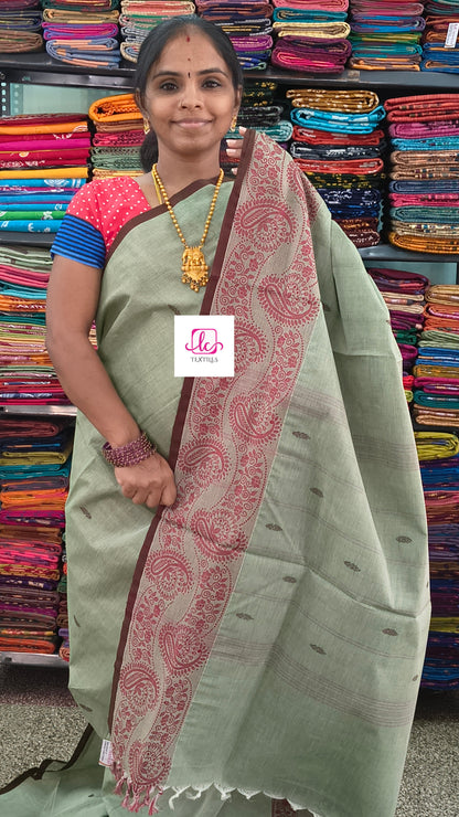 Chettinad Cotton Office Wear Soft sage green