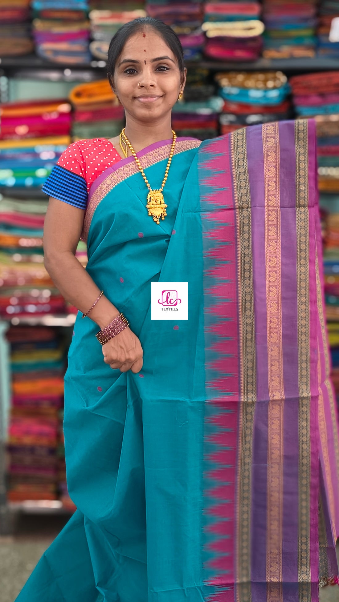 Chettinad Cotton Office Wear Teal blue