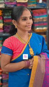 Chettinad Cotton Office Wear Deep blue