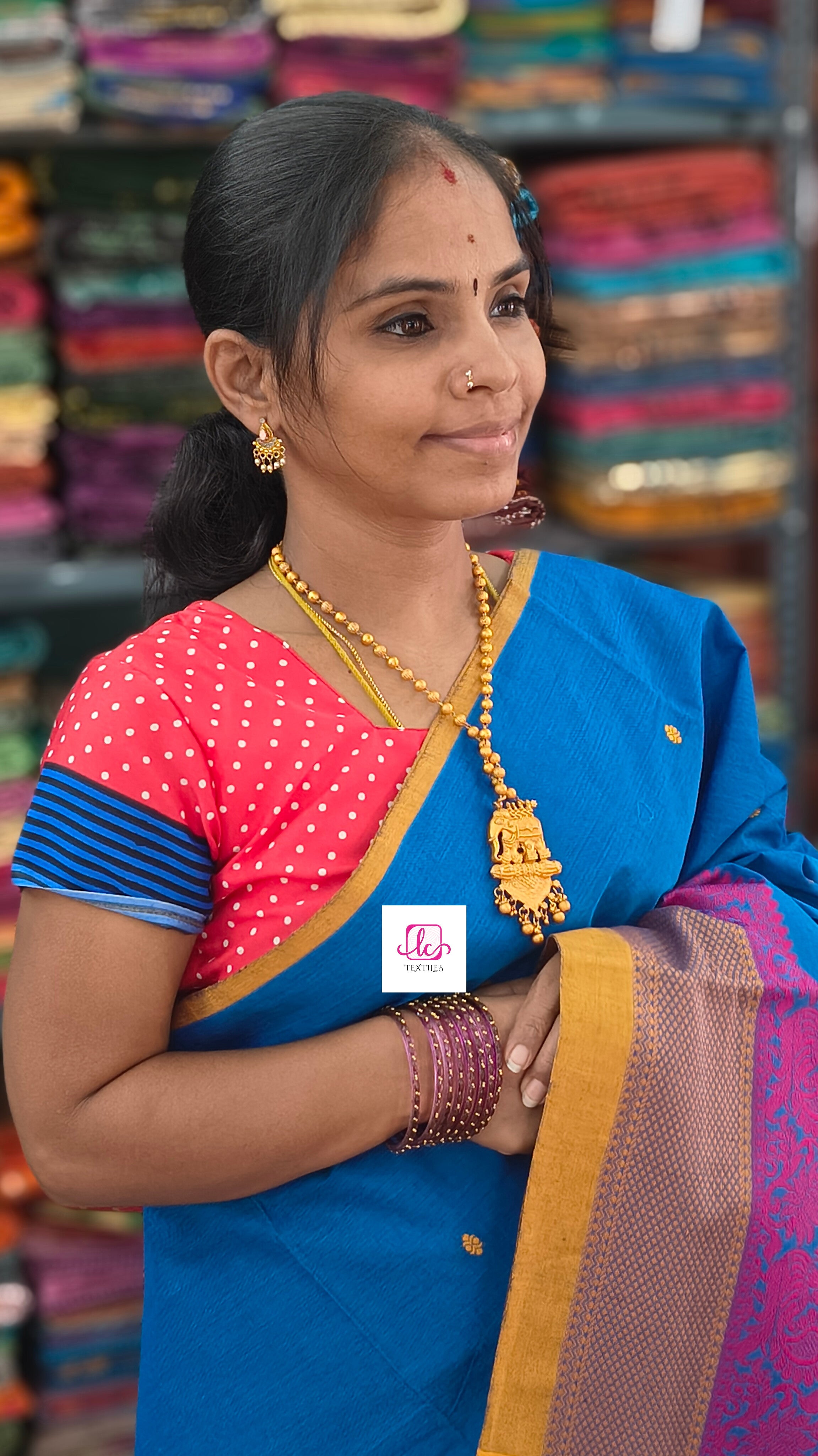 Chettinad Cotton Office Wear Deep blue