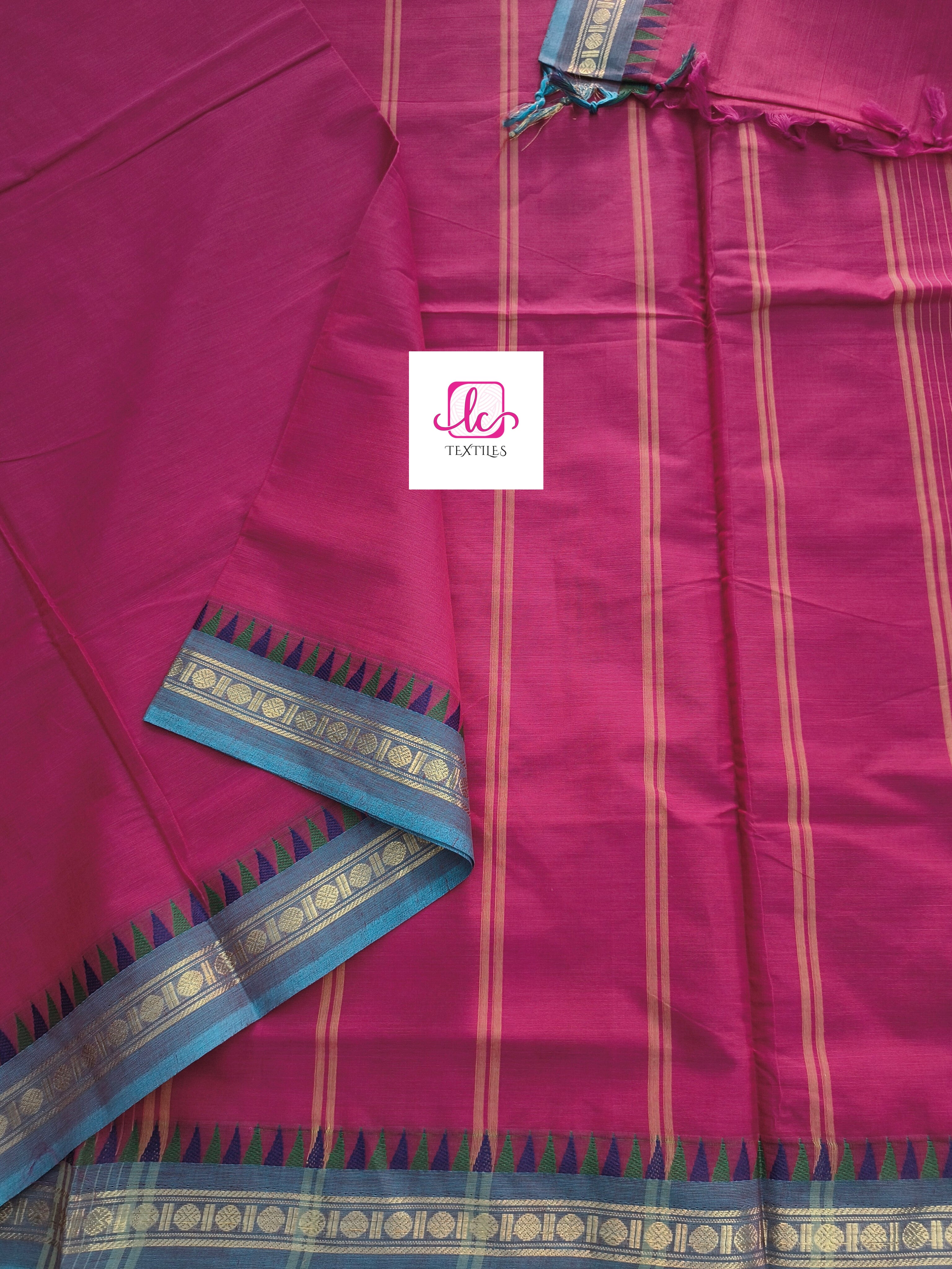 Chettinad Cotton Office Wear Redish pink