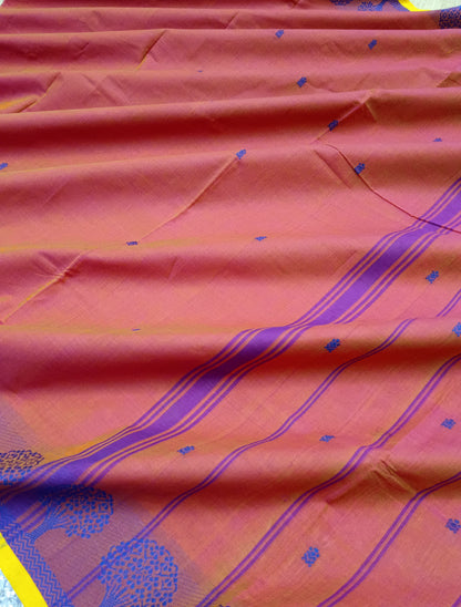 Chettinad Cotton Office Wear Peach orange 