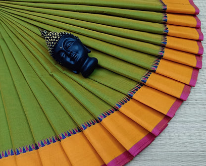 Chettinad Cotton Office Wear yellow Green 