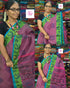 Chettinad Cotton Printed Pink mixed green dual Tone