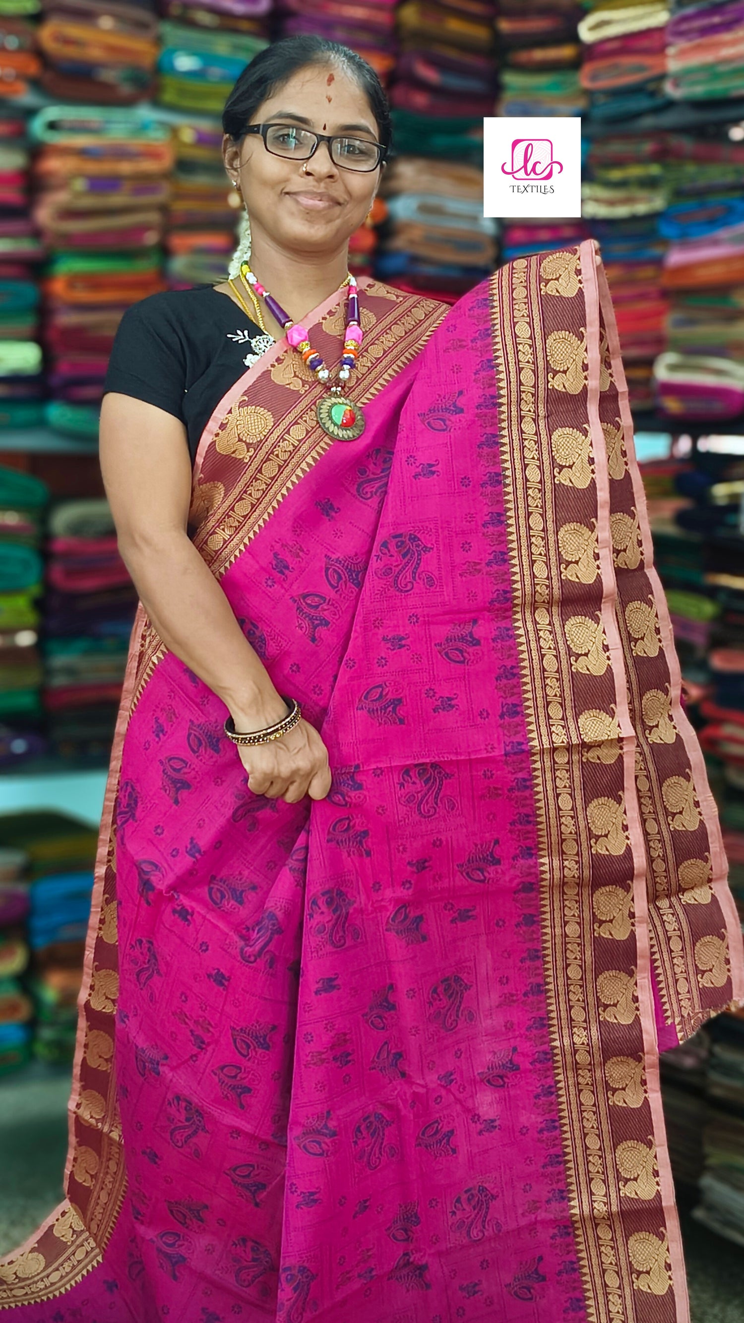 Chettinad Cotton Printed Pink 