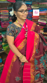 Chettinad Cotton Printed maroon 