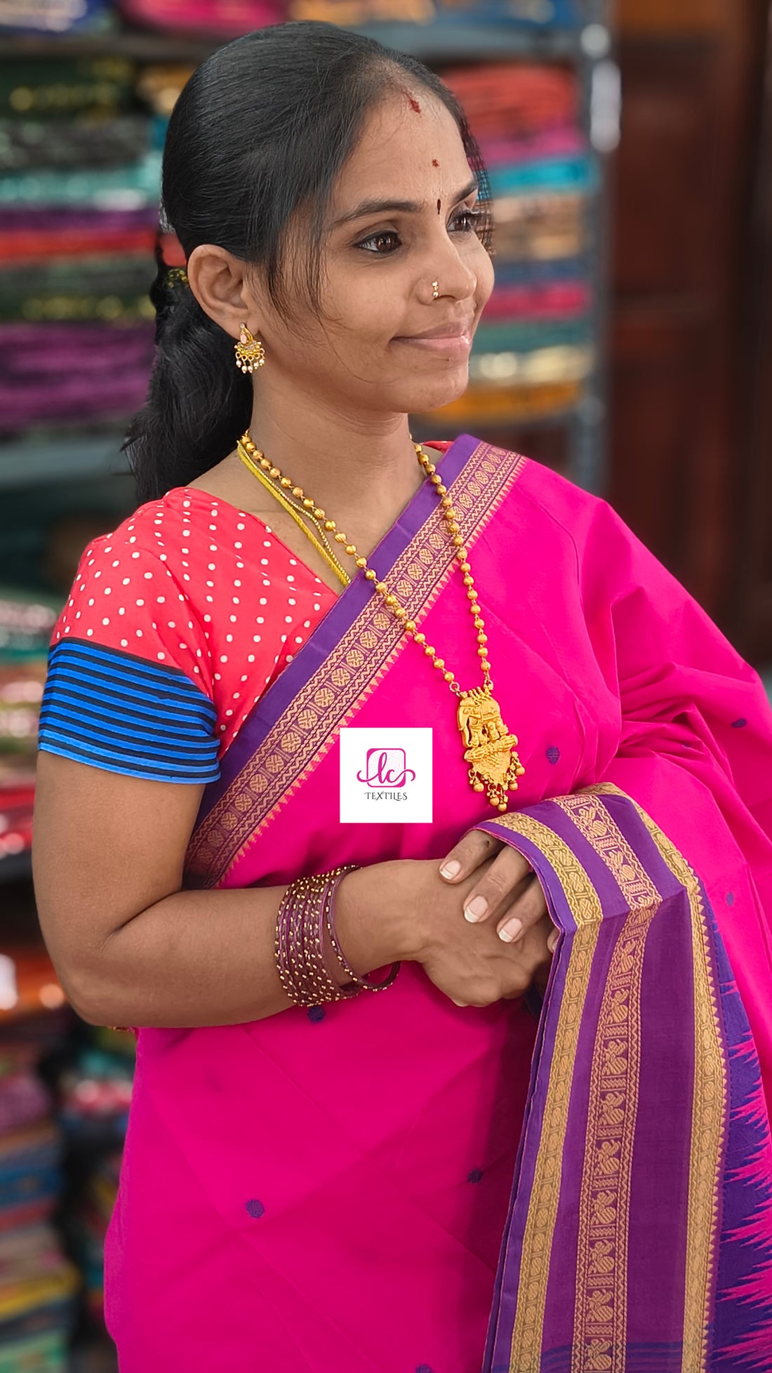 Chettinad Cotton Office Wear Redish pink