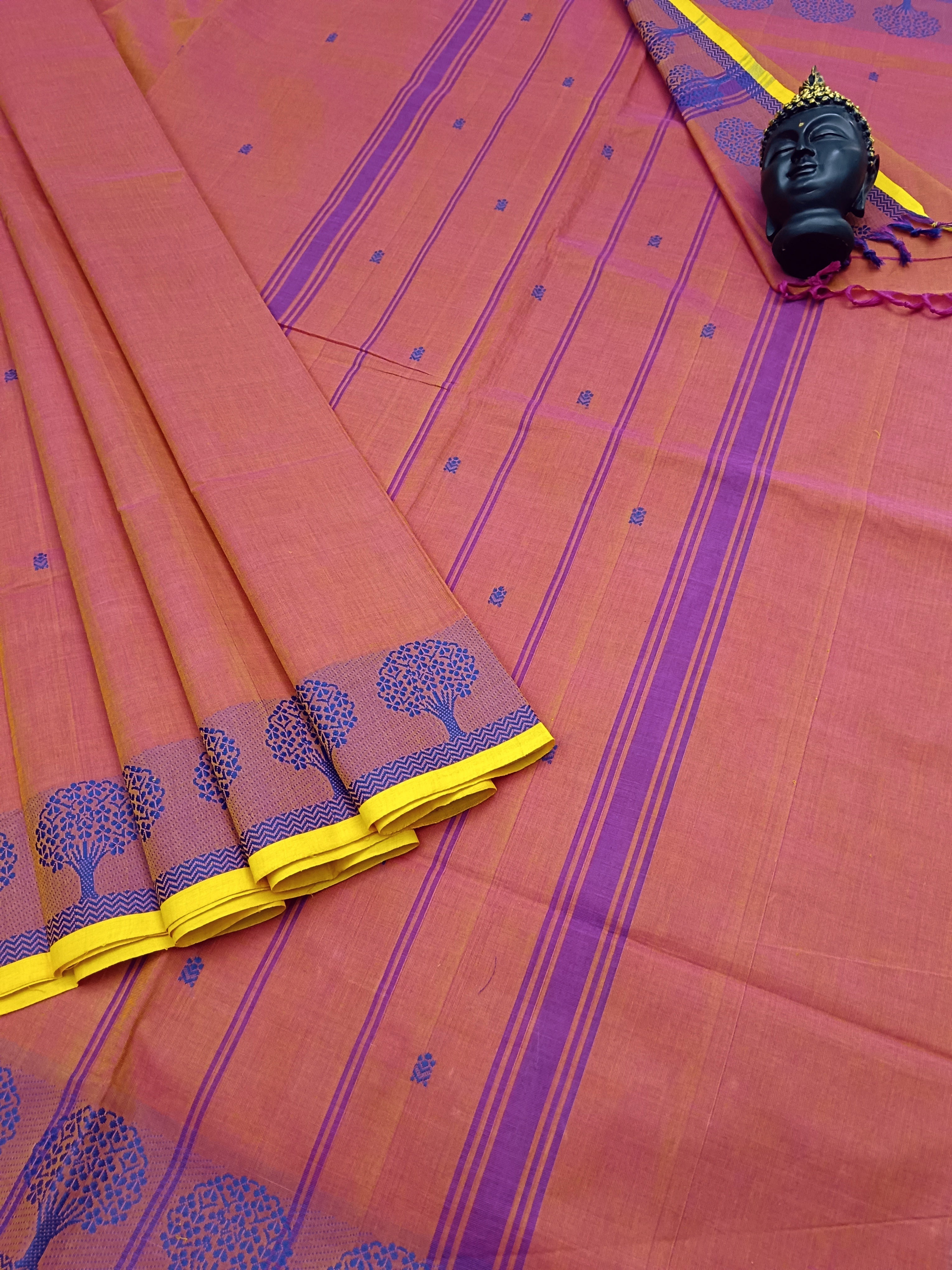 Chettinad Cotton Office Wear Peach orange 