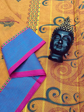 Chettinad Cotton Printed Yellow Mixed Orange