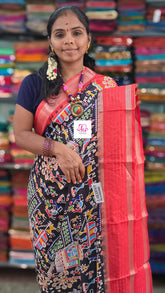 Fancy saree Dola silk saree Black
