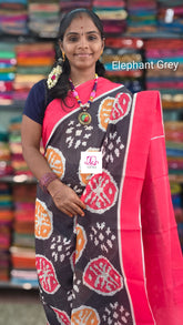 Fancy saree Linen saree Elephant Grey