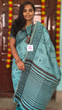 Fancy saree Madhubani cotton Dusty sea green